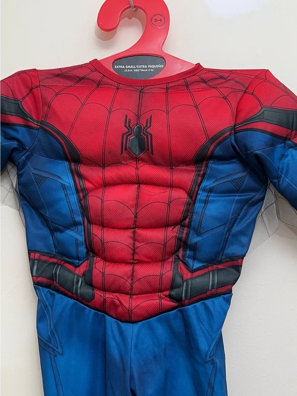 Marvel Spider-Man Muscle Chest Costume Boys XS 3-4 NWT Halloween Superhero